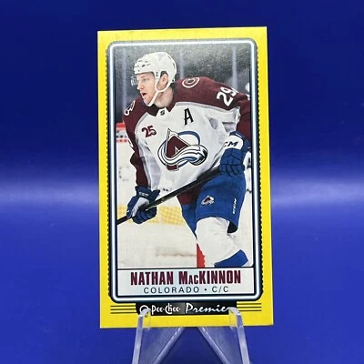 Nathan MacKinnon 2021-22 O-Pee-Chee Premier Yellow Parallel Tallboy - Image 1 of 4