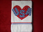 Patriotic Full Size Hand Towel Bathroom or Kitchen Heart USA New 