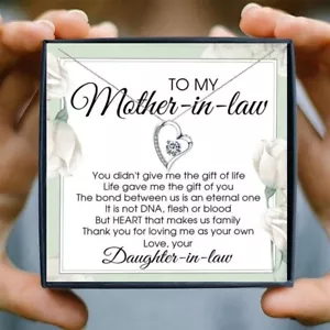 To My Mother In Law / Forever Love Necklace with Message Card and Gift - Foto 1 di 15