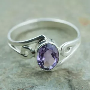 Anello Ametista Argento Sterling 925 Fatto a mano Bellissimi Gioielli Regalo per Lei KA-211 - Foto 1 di 7