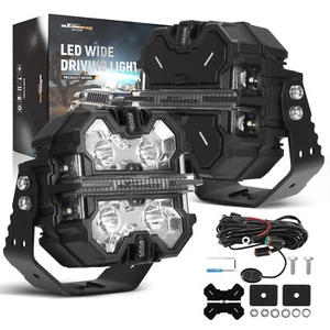 LED Driving Light Pods 5inch 270° Spot Beam DRL White & Amber Off Road Lights - Picture 1 of 12