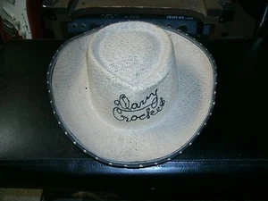 50's Davey Crockett straw hat kids size nice shape TV embroidered name - Picture 1 of 8