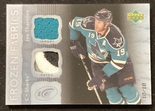 2007-08 Upper Deck Ice Frozen Fabrics Joe Thornton Sick Patch 10/10 #FFJT Jersey
