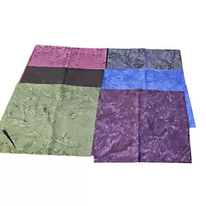 Vintage Fabric 6 Quilting Fat Quarters Keepsake Quilting Deep Dark Bali Medley N - Picture 1 of 9