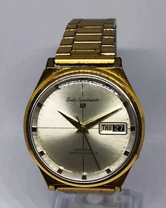 Seiko Sportsmatic 5 Automatikuhr. 35mm Gehäuse. Silbernes Zifferblatt. Tag. Datum. Vintage Herren - Bild 1 von 7