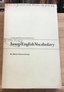 1972 Isneg-English Vocabulary by Morice Vanoverbergh - Picture 1 of 13