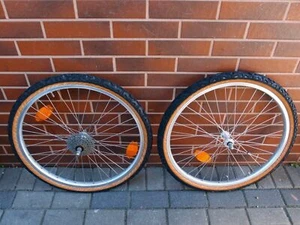 MTB 26 in wheels set Rigida Rally 30 made in France Joytech hubs 7 sp freewheel - Picture 1 of 12