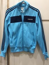 Adidas Women’s Track Jacket Aqua Blue Stripe Full Zip XS Extra Small