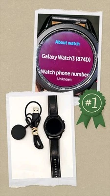 Samsung Galaxy Watch 3 45mm Mystic Black LTE SM-R845U - Image 1 of 4
