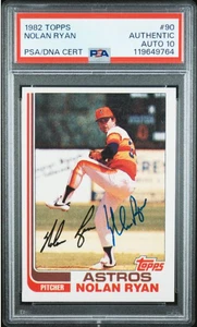 Carta Baseball 1982 Topps Nolan Ryan Firmata #90 Certificata PSA/DNA Auto 10 HOF - Foto 1 di 4