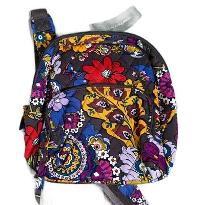 Vera Bradley Mini Banbury Backpack in Colorful Bouquet Brown $70  Great 4 Travel - Image 1 of 4