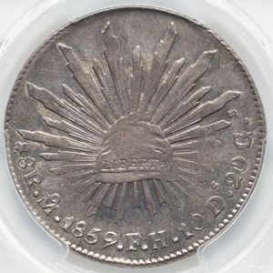 1859 Mo FH Mexico Silver 8 REALES PCGS AU53 Mo45 - Picture 1 of 4