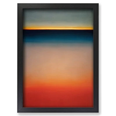 Framed Delightful Abstract Sunset Wall Art Canvas Print Poster Picture, Decor - Image 1 of 4