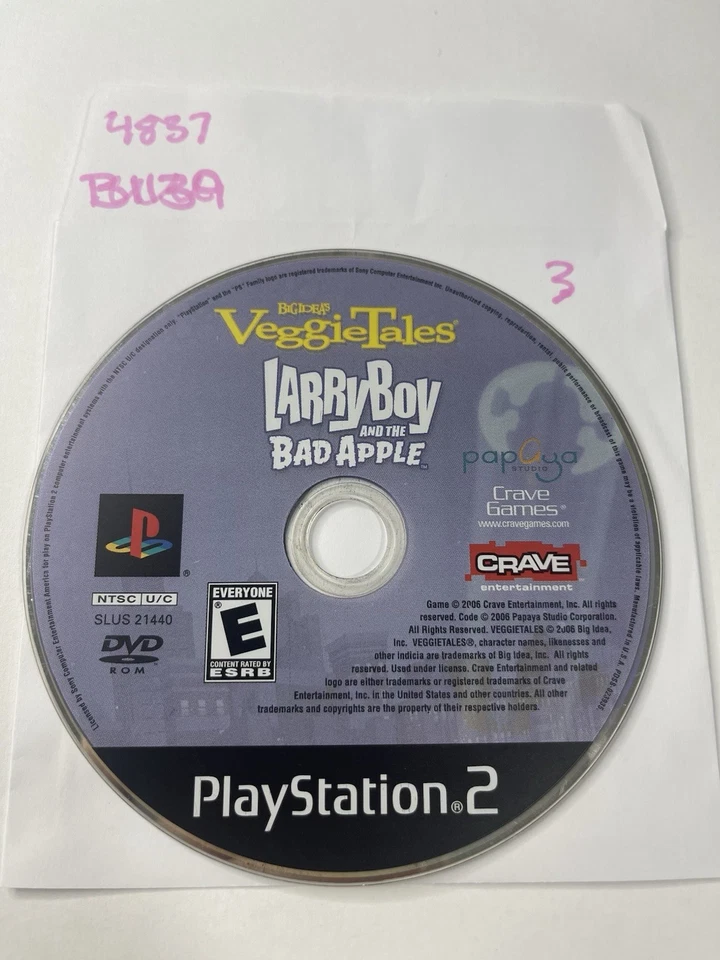VeggieTales: Larry Boy and the Bad Apple (PlayStation 2, 2006) No Track #4837 - Image 1 of 1