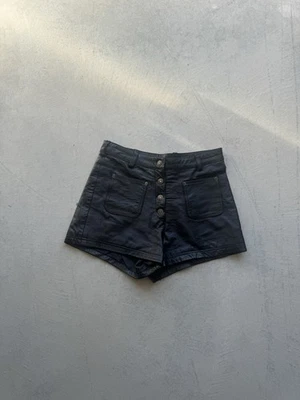 Pantalones Cortos Cuero King Negro Mujer’s 6 Cintura Alta Vintage Motociclista Foto 1 de 4