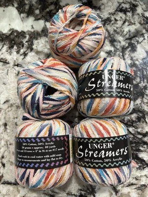 5 - 50 gm 40 yardas bola UNGER serpentinas cinta plana algodón acrílico hilo MISMO LOTE Foto 1 de 4