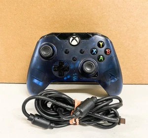 PDP Wired Video Game controller USB Clear Blue for Xbox X S One PC w/ Cable - Picture 1 of 2