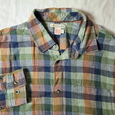Carbon 2 Cobalt Shirt Long Sleeve Button Up Shirt Sz Medium Flannel Plaid Casual - Image 1 of 4