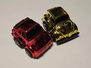 2 1985 Transformers Mini AutoBots Bumblebee Metallic Gold CliffJumper Red - Picture 1 of 13