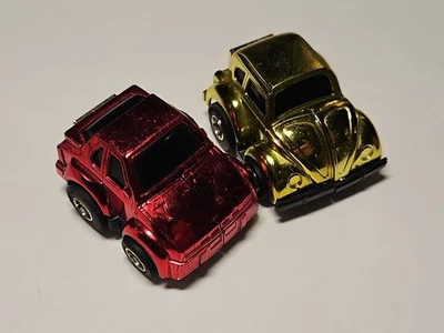2 1985 Transformers Mini AutoBots Bumblebee Metallic Gold CliffJumper Red  - Image 1 of 4