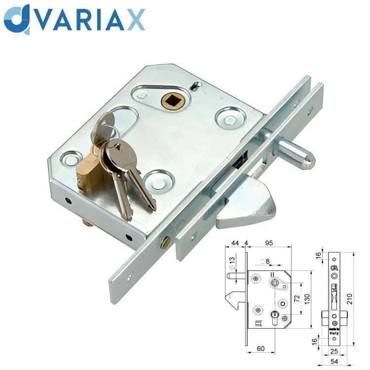 SERRATURA A GANCIO ENTRATA 60MM CONTROPIASTRA E CILINDRO ART.350 COMBI ARIALDO - Immagine 1 di 1