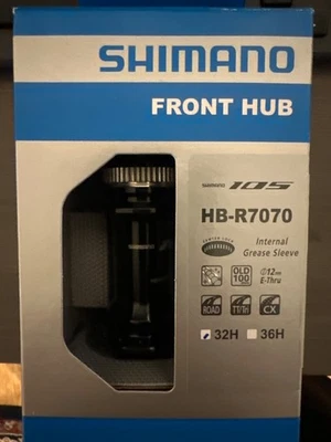 SHIMANO 105 HB-R7070 32 hole Front 12 x 100mm Centerlock Disc Hub Black - Image 1 of 3