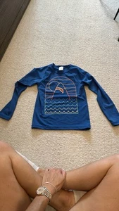 Hanna Andersson Boys Long Sleeve Blue Rash Guard Swim Shirt 140 US 10 - Picture 1 of 3