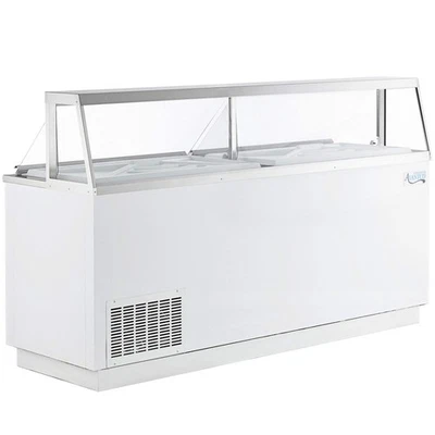 Gabinete de inmersión para helados 88 3/4" 16 tinas blanco de lujo Foto 1 de 4
