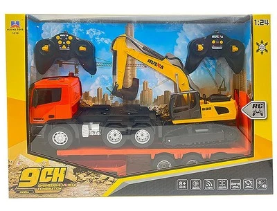 HUINA 9CH RC PLATTFORM ANHÄNGER & 6CH BAGGER 2.4G SET 1 24 - Bild 1 von 2