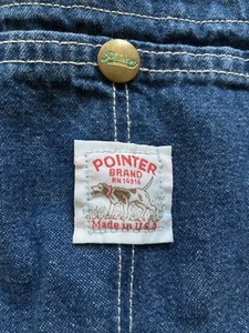Vintage 90s Pointer Brand Denim Overalls Workwear Kids Youth Size 10 Made In USA - Picture 1 of 22