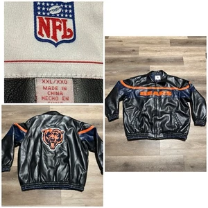 Chicago Bears NFL Football 2XL Leather Bomber Jacket -Carl Banks G-III Football - Picture 1 of 20