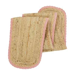 Pioneer Woman Crochet Table Runner 100% Jute Natural & Coral 14"W x 90"L New - Picture 1 of 10