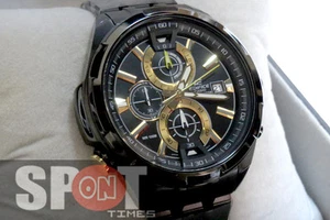 Casio Edifice Neon Illuminator Chronograph Men's Watch EFR-536BK-1A9V - Picture 1 of 4