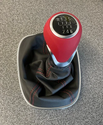 Adam / Corsa-E  6-Gang Schalknauf mit Manschette 55492975 Rot original Opel - Bild 1 von 4