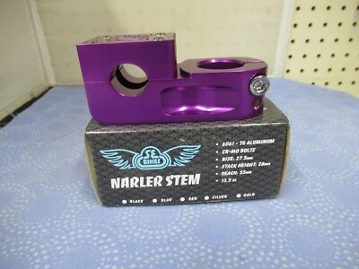 SE Racing BMX Narler Purple Stem 1-1/8" Threadless Rise 27.5mm Reach 55mm - New - Image 1 of 4