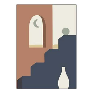 Canvas Canvas Canvas Frame Poster - Minimal Illustration Architecture A0011-D0012 - Picture 1 of 19
