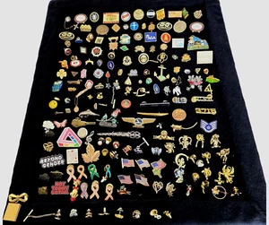 Vintage Estate Lapel Hat Pin Lot 175 Pc Military Airlines Boy Girl Scout VFW ++ - Picture 1 of 19