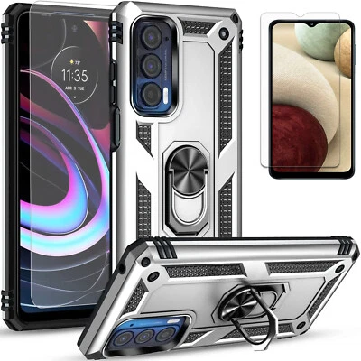 Para Motorola Edge 2022/2021/Edge Plus+/Funda Teléfono Cubierta Soporte + Vidrio Templado Foto 1 de 4