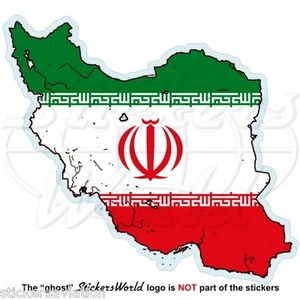 IRAN Islamic Republic Iranian Map-Flag Persia Persian Vinyl Bumper Sticker Decal - Picture 1 of 1