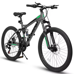 New 24 Inch Mountain Bike with Full Suspension 21 Speed Grip Shifters for Trails - Picture 1 of 7