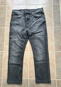 Nudie Jeans Co Lean Dean Mono Grau Bio Baumwolle Herren W36" L 27,5" Straight - Bild 1 von 9