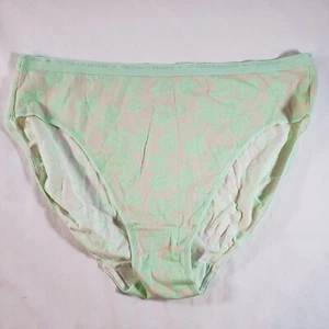 Victoria's Secret High Leg Brief XL Green Rose Signature Cotton Blend - Picture 1 of 3