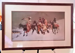 Frederic Remington RETURN OF THE BLACKFOOT WAR PARTY Art Print Framed - Picture 1 of 22