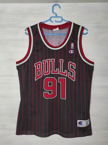 NBA #91 DENNIS RODMAN CHICAGO BULLS SHIRT CAMPION JERSEY SIZE XL Cover