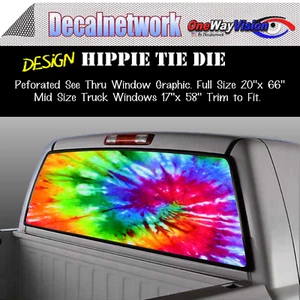 Hippie Tie Die See Thru Window Graphic One Perforated Glass - Picture 1 of 2