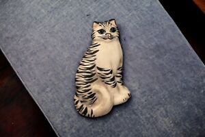 Carol Halmy Cat Porcelain Trinket Box Artist Signed Small Chip Under Lid