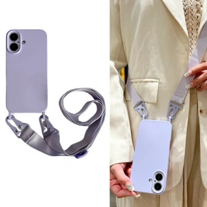 Hülle mit Handykette Band Für iPhone 16 15 14 13 Pro Max 12 11 Silikon TPU Cover - Bild 1 von 20