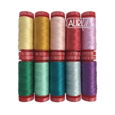 Aurifil Thread - Big Stitch Hand Quilting 10 SMALL SPOOLS COTTON 12wt 54yds Each - Image 1 of 2