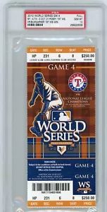 2010 MLB WORLD SERIES TEXAS RANGERS SAN FRANCISCO GIANTS TICKET PSA 10 GEM MINT - Picture 1 of 1