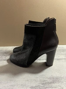 Donald Pliner Women's Leather Suede Brown Black Ankle Boot Size 6 - Picture 1 of 7